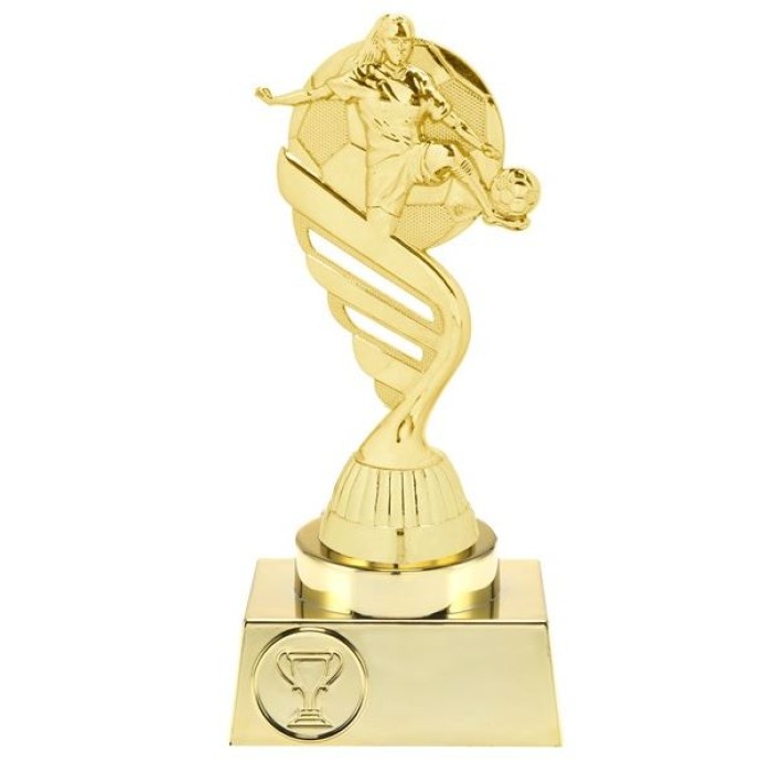  16CM  FEMALE PLASTIC FOOTBALL  TROPHY 
